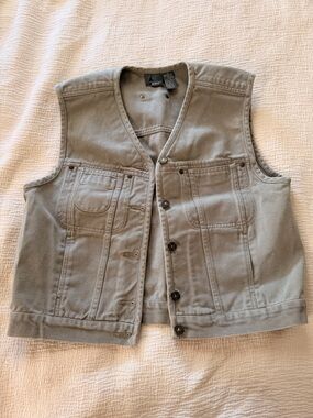 Light Olive Cotton Utility Vest